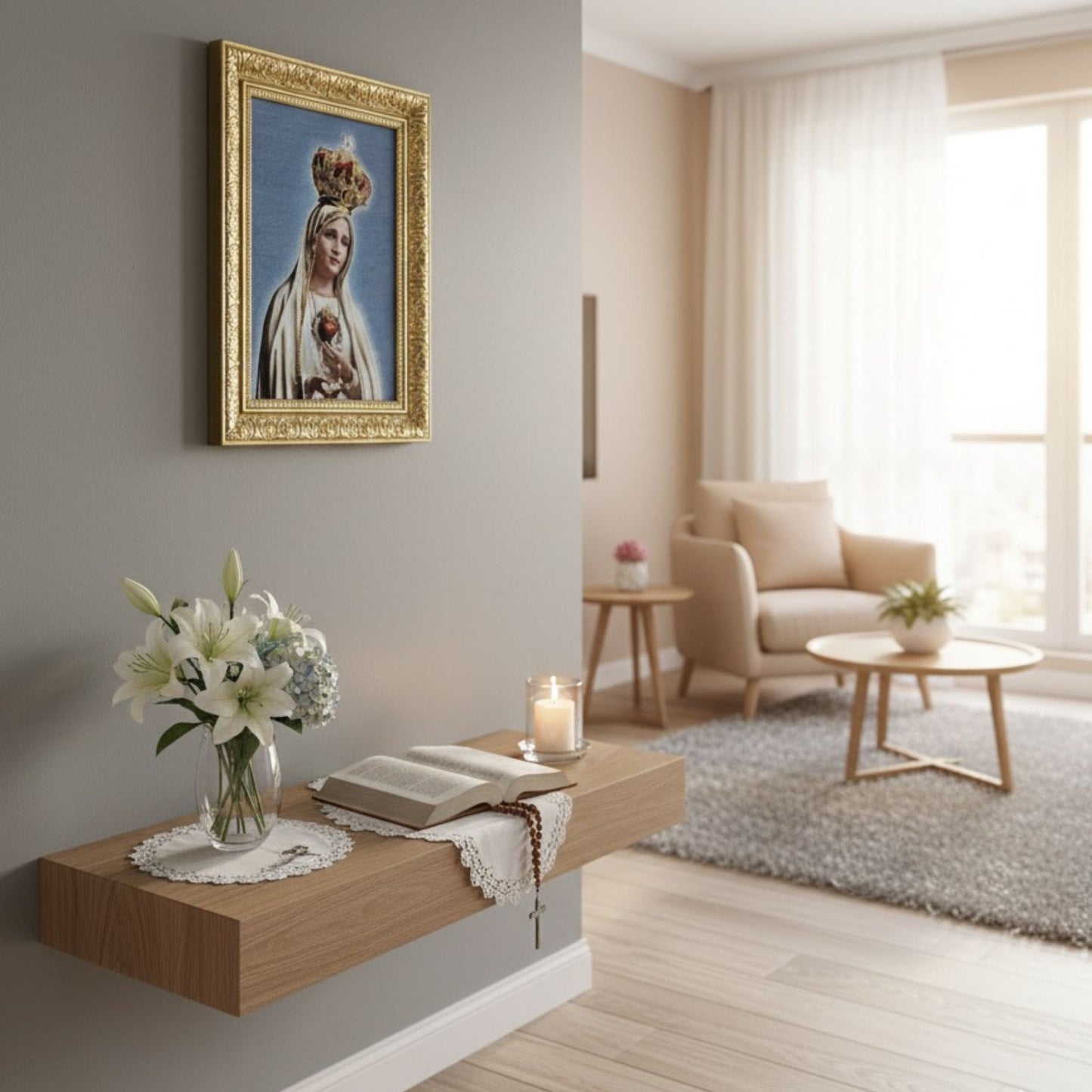 Cuadro Virgen de Fátima (40 × 50 cm)