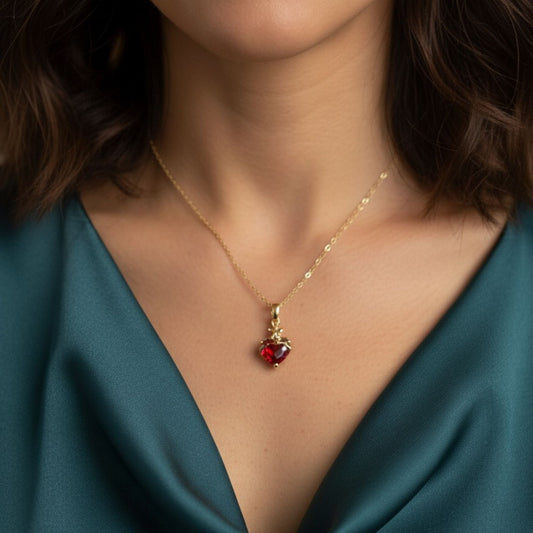 Collar corazón rojo