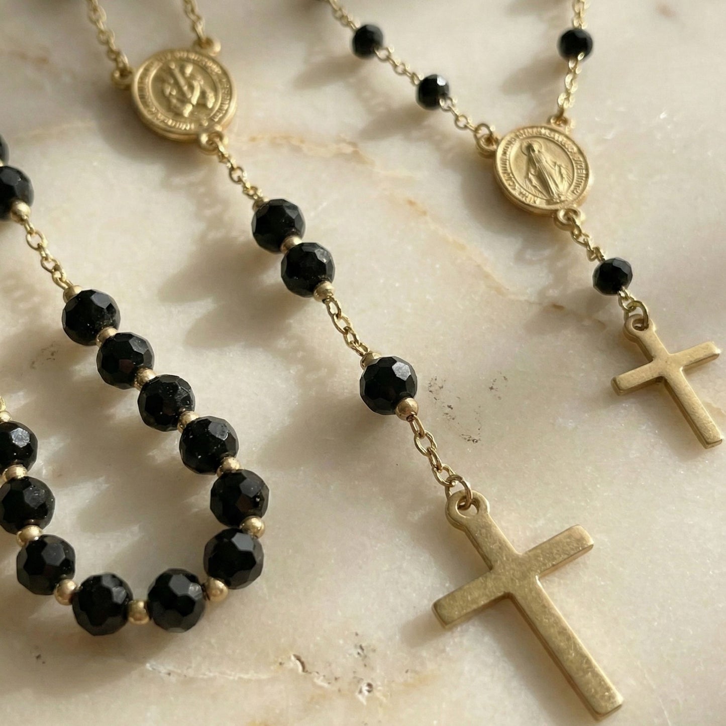 Set "Camino de Luz y Fe": Rosario + Pulsera de Protección